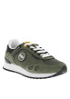Thumbnail Baskets running kaki en cuir avec un talon plat et des lacets - Image 3