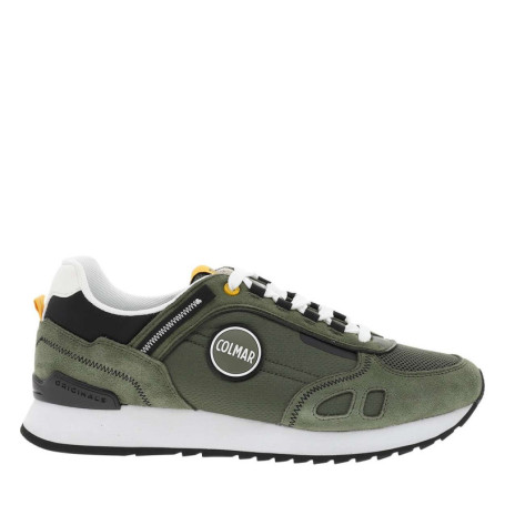 Baskets running kaki en cuir avec un talon plat...