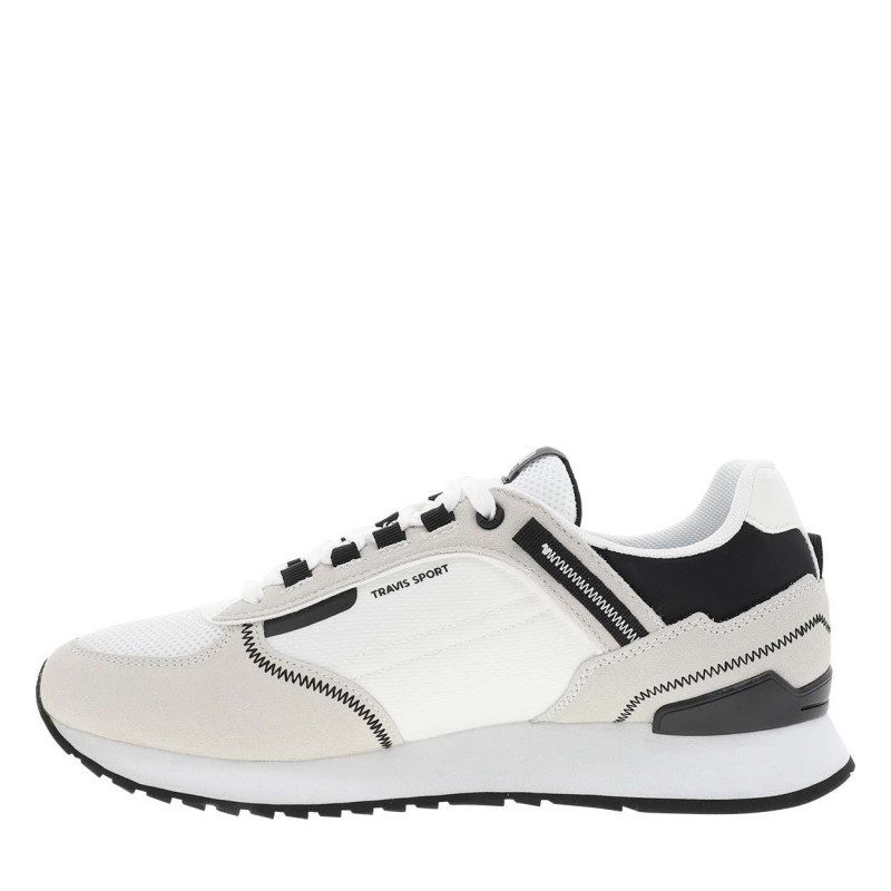 Colmar - Baskets Running Blanches En Cuir Avec Un Talon Plat Et Des Lacets - Blanc Colmar - Baskets Running Blanches En Cuir Avec Un Talon Plat Et Des Lacets - Blanc