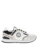 Thumbnail Baskets running blanches en cuir avec un talon plat et des lacets
