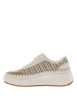 Thumbnail Baskets beige à plateforme avec semelle écrue et marron crantée et lacets plats - Image 2