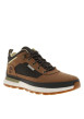Thumbnail Sneakers marron en cuir avec un talon plat et des lacets ronds bruns - Image 3