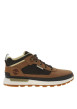 Thumbnail Sneakers marron en cuir avec un talon plat et des lacets ronds bruns