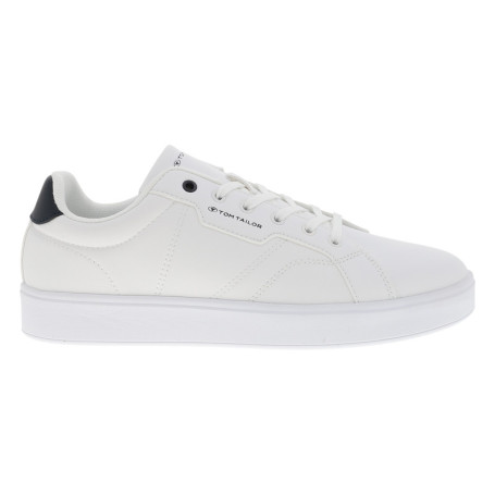 Tennis blanches à talon plat avec un logo...