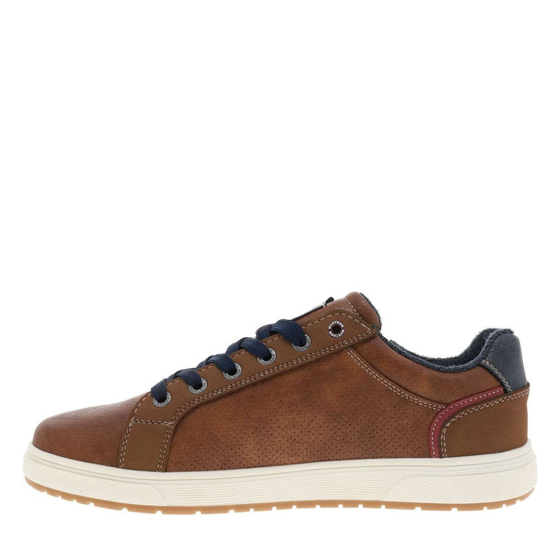 Mustang - Baskets Marron à Talon Plat Avec Des Lacets Et Un Zip Latéral - Marron Mustang - Baskets Marron à Talon Plat Avec Des Lacets Et Un Zip Latéral - Marron