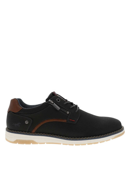 Baskets charbon à talon plat avec des lacets et un zip latéral