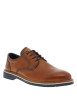 Thumbnail Derbies cognac en cuir avec un talon plat et des lacets ronds - Image 3