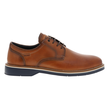 Derbies cognac en cuir avec un talon plat et...