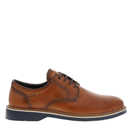 Derbies cognac en cuir avec un talon plat et...