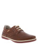 Thumbnail Derbies Marbella en cuir cognac à talon plat avec des lacets plats écrus - Image 3