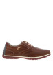 Thumbnail Derbies Marbella en cuir cognac à talon plat avec des lacets plats écrus