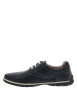 Thumbnail Derbies bleu marine en cuir avec un talon plat et des lacets blancs - Image 2