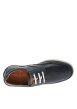 Thumbnail Derbies bleu marine en cuir avec un talon plat et des lacets blancs - Image 4