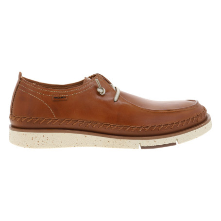 Mocassins marron en cuir marron à talon plat...