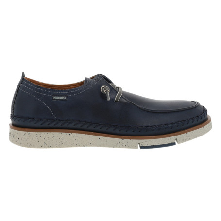 Mocassins bleus en cuir à talon plat avec des...