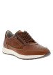 Thumbnail Sneakers cognac en cuir à talon plat avec des lacets et un zip latéral - Image 3
