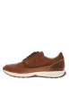 Thumbnail Sneakers cognac en cuir à talon plat avec des lacets et un zip latéral - Image 2