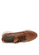 Thumbnail Sneakers cognac en cuir à talon plat avec des lacets et un zip latéral - Image 4
