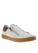 Thumbnail Tennis blanches en cuir à talon plat avec des lacets et un zip latéral - Image 3