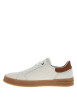 Thumbnail Tennis blanches en cuir à talon plat avec des lacets et un zip latéral - Image 2