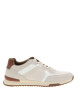 Thumbnail Baskets running beiges à talon plat avec des lacets et logo embossé