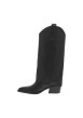 Thumbnail Bottes botte noires à talon décroché moyen à bout pointu avec sur-botte - Image 6