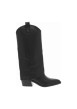 Thumbnail Bottes botte noires à talon décroché moyen à bout pointu avec sur-botte - Image 5