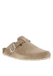 Thumbnail Mules en cuir taupe style sabot avec une boucle à ardillon et clous décoratifs - Image 3