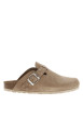 Thumbnail Mules en cuir taupe style sabot avec une boucle à ardillon et clous décoratifs