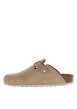 Thumbnail Mules en cuir taupe style sabot avec une boucle à ardillon et clous décoratifs - Image 2