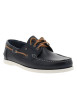 Thumbnail Mocassins bleu marine en cuir avec un talon plat et des lacets - Image 3