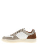 Thumbnail Tennis blanches et beiges en cuir avec un talon plat et des lacets - Image 2