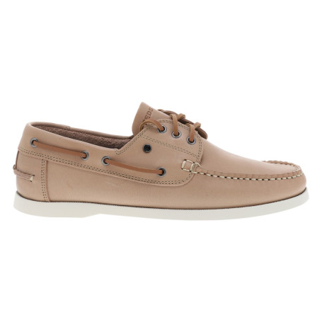 Mocassins sable en cuir sable avec un talon...