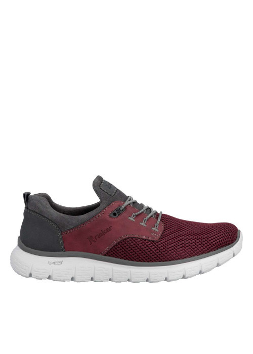 Sneakers bordeaux à talon plat avec une languette d'aisance à l'arrière