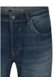 Thumbnail Jean en coton bleu indigo délavé avec une coupe droite et 5 poches - Image 3