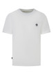 Thumbnail T-shirt blanc en coton biologique uni avec logo brodé coupe slim fit col rond à manches courtes