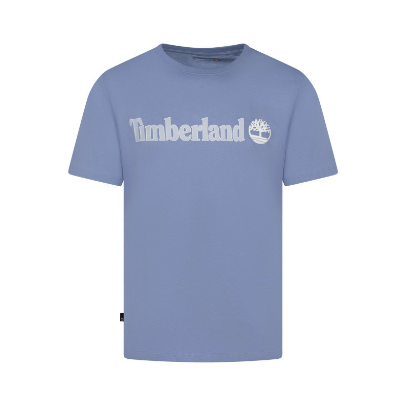Timberland - T-shirt En Coton Bleu Clair Imprimé Avec Une Coupe Droite Et Des Manches Courtes - Bleu Clair