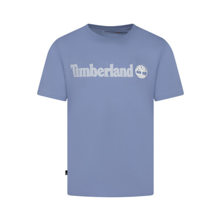 T-shirt en coton bleu clair imprimé avec une...