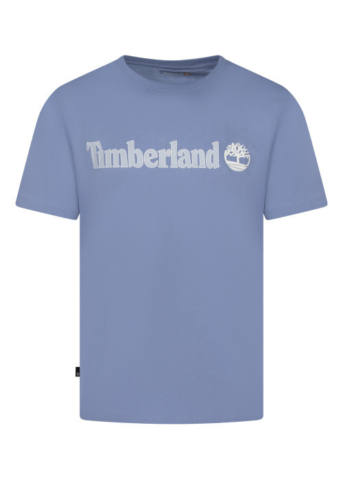 T-shirt en coton bleu clair imprimé avec une...
