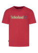 Thumbnail T-shirt en coton rouge imprimé avec une coupe droite et des manches courtes