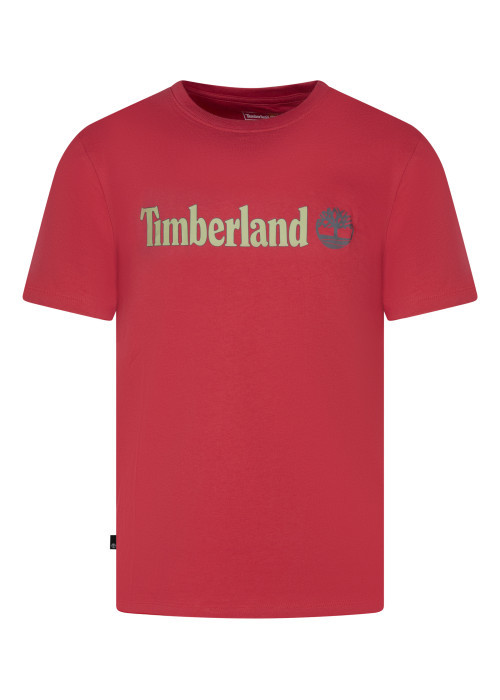T-shirt en coton rouge imprimé avec une coupe...