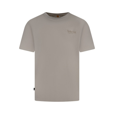 T-shirt en coton écru uni pourvu d'une coupe...
