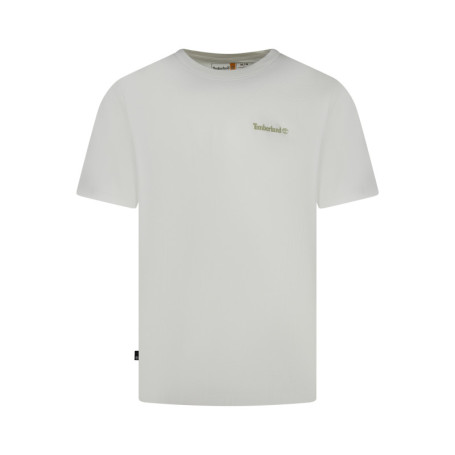 T-shirt en coton écru imprimé avec une coupe...