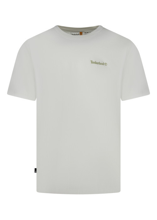 T-shirt en coton écru imprimé avec une coupe...