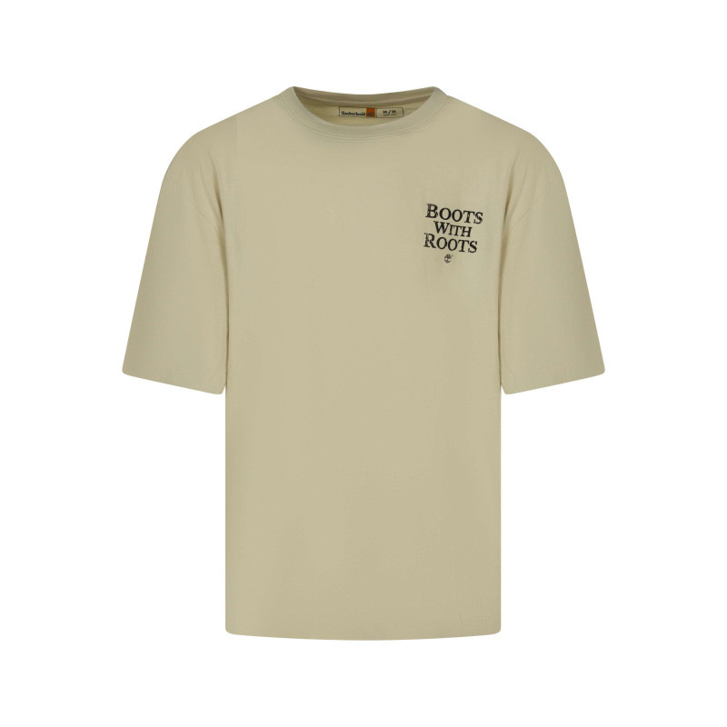 Timberland - T-shirt En Coton écru Imprimé Avec Une Coupe Droite Et Des Manches Courtes - Beige Timberland - T-shirt En Coton écru Imprimé Avec Une Coupe Droite Et Des Manches Courtes - Beige