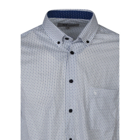 Chemise en coton blanche et bleue avec une...