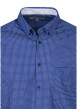 Thumbnail Chemise en coton bleu marine avec une coupe droite et un col américain