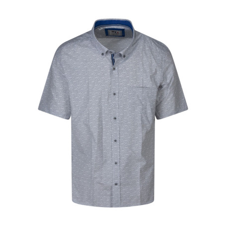 Chemise en coton mélangé blanche à motifs avec...
