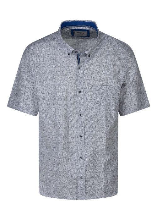 Chemise en coton mélangé blanche à motifs avec une coupe droite