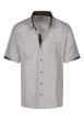 Thumbnail Chemise en coton blanche et marron à motifs avec une coupe droite
